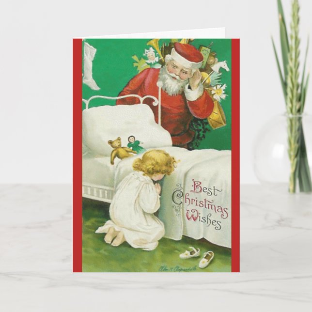 Tarjeta de Navidades de Santa Clásica para Niños O (Anverso)