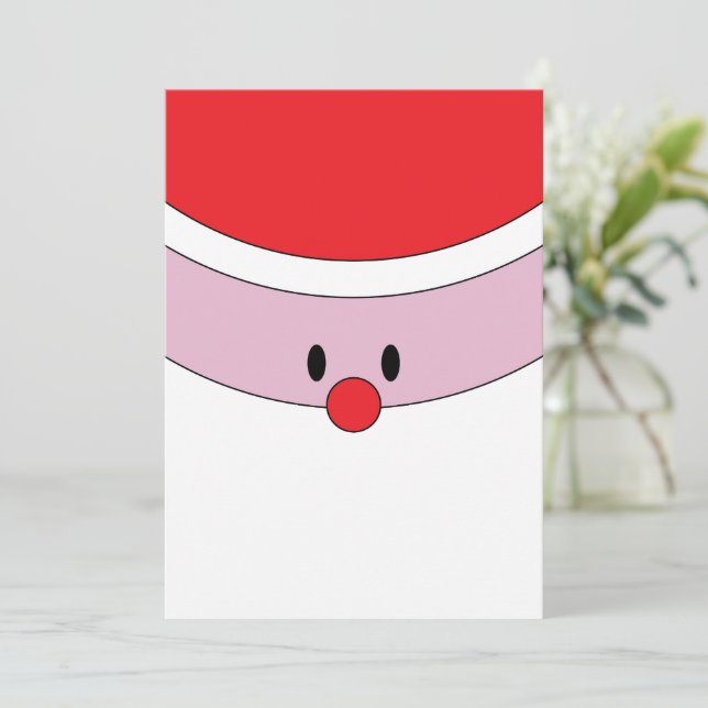 Tarjeta de Navidades de Santa Claus Face (Anverso de pie)