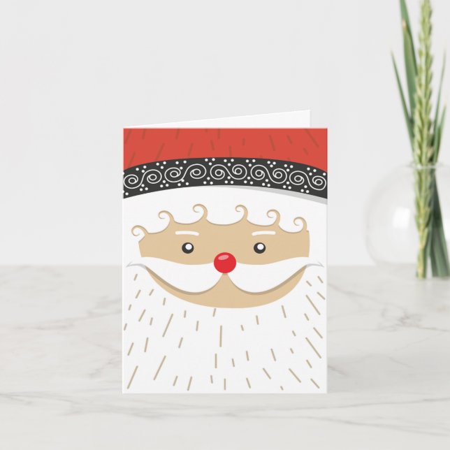 Tarjeta de Navidades de Santa Claus Face (Anverso)