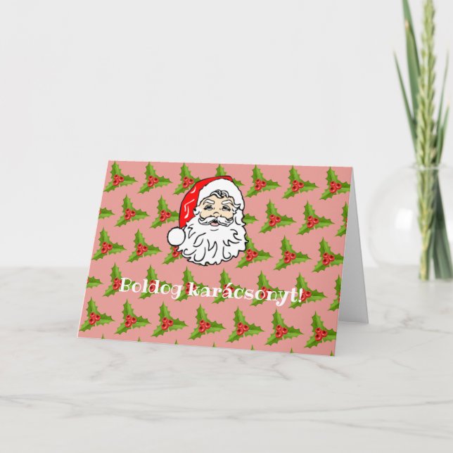 Tarjeta de Navidades de Santa Claus húngara (Anverso)