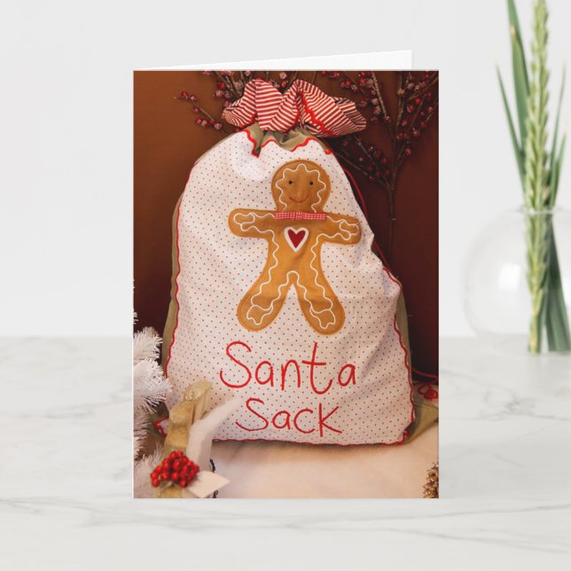 Tarjeta de Navidades de Santa Claus Sack Country S (Anverso)