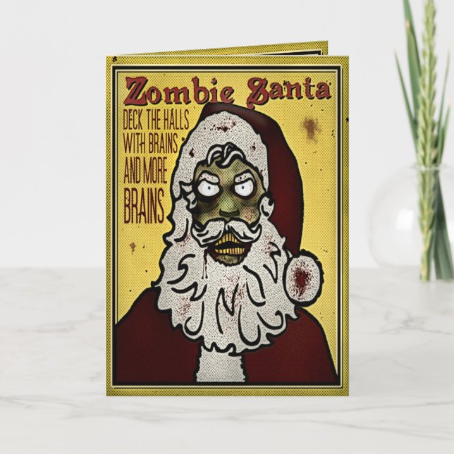 Tarjeta de Navidades de Santa Claus Zombie (Anverso)
