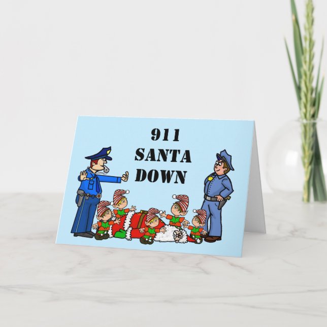 Tarjeta de Navidades de Santa Down 911 (Anverso)