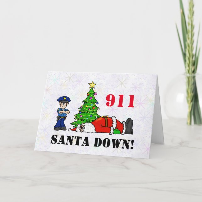Tarjeta de Navidades de Santa Down 911 (Anverso)
