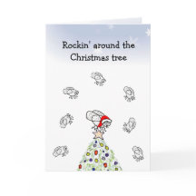 Tarjeta de Navidades de Santa Fly Rockin