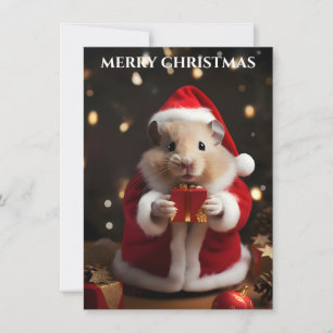 Tarjeta de Navidades de Santa Hamster