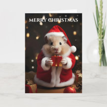 Tarjeta de Navidades de Santa Hamster