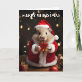 Tarjeta de Navidades de Santa Hamster