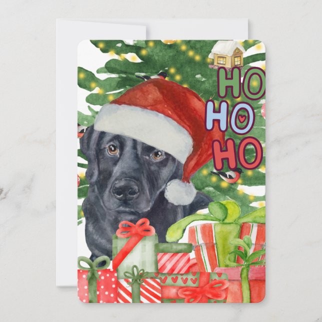Tarjeta de Navidades de Santa Lab (Anverso)