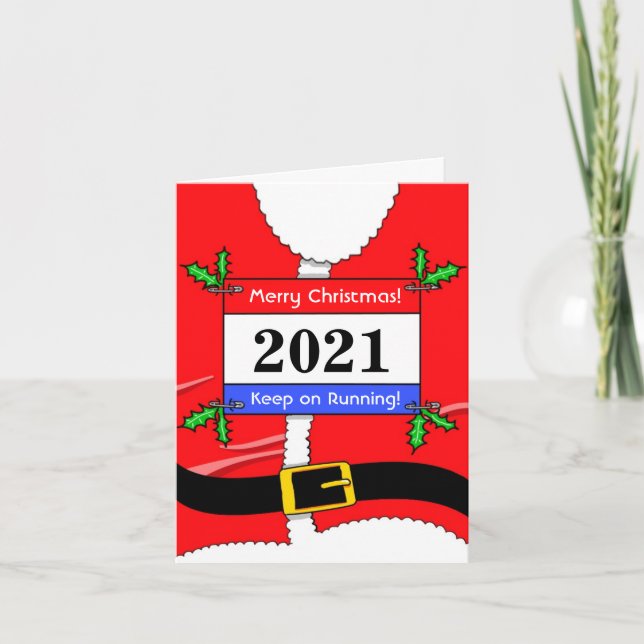 Tarjeta de Navidades de Santa Runner (Anverso)
