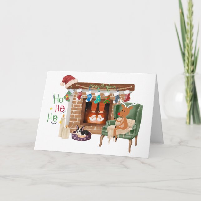 Tarjeta de Navidades de Santa Slippers (Anverso)