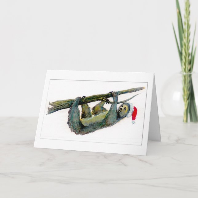 Tarjeta de Navidades de Santa Sloth (Anverso)