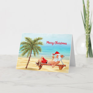 Tarjeta de Navidades de Santa Tropical