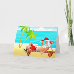Tarjeta de Navidades de Santa Tropical