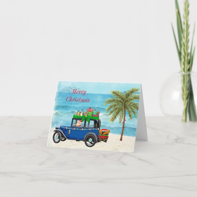 Tarjeta de Navidades de Santa Tropical (Anverso)