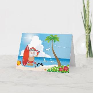 Tarjeta de Navidades de Santa Tropical