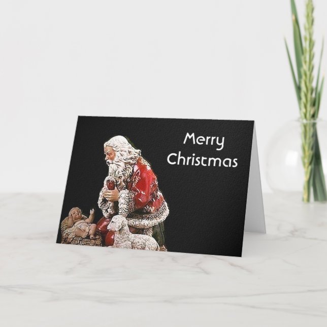Tarjeta de Navidades de Santa y Cristo (Anverso)