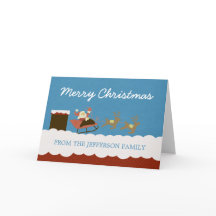 Tarjeta de Navidades de Santa y de renos