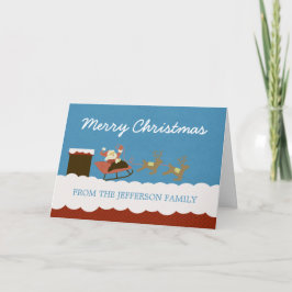 Tarjeta de Navidades de Santa y de renos