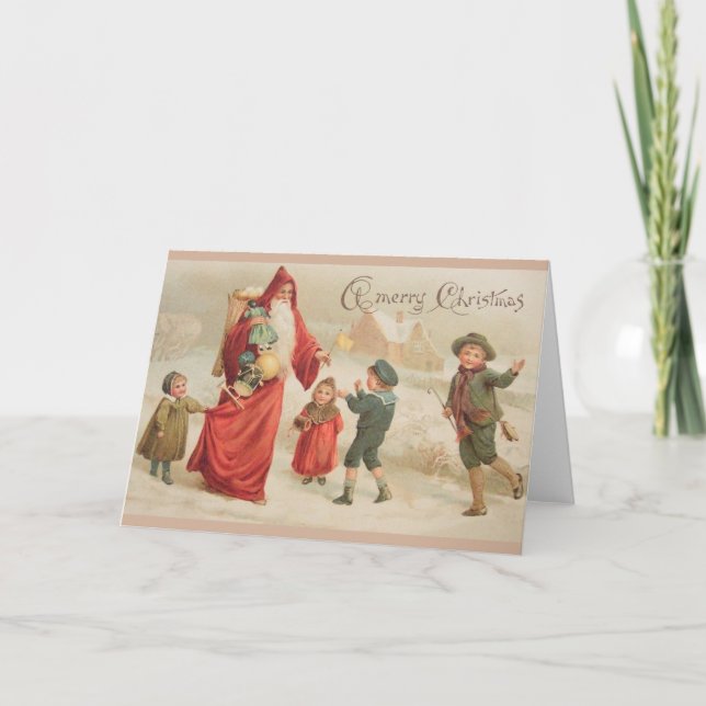 Tarjeta de Navidades de Santa y los Niños de Victo (Anverso)