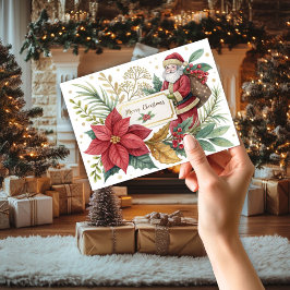 Tarjeta de Navidades de Santa y Regalos