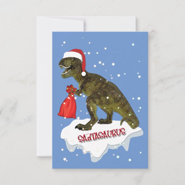 Tarjeta de Navidades de Santasauro Personalizada (Anverso)