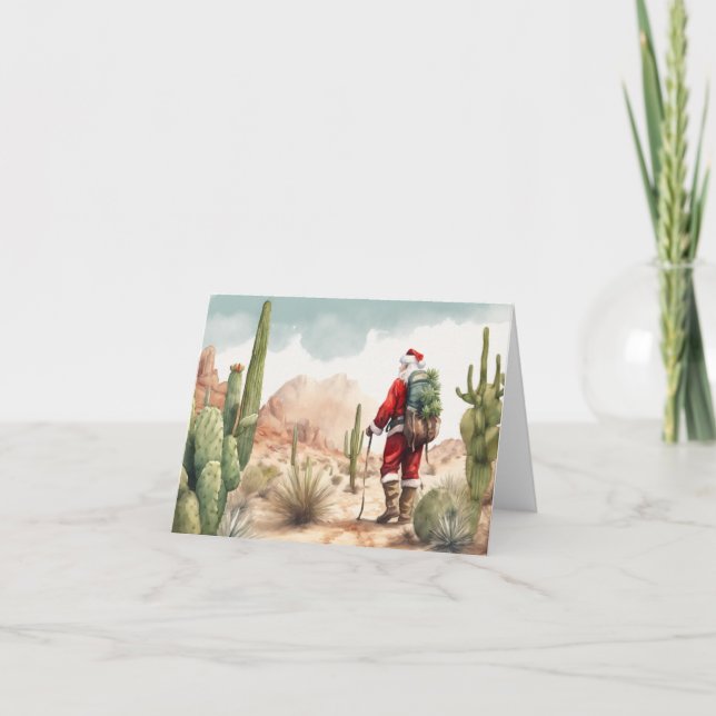 Tarjeta de Navidades de senderismo del desierto/su (Anverso)
