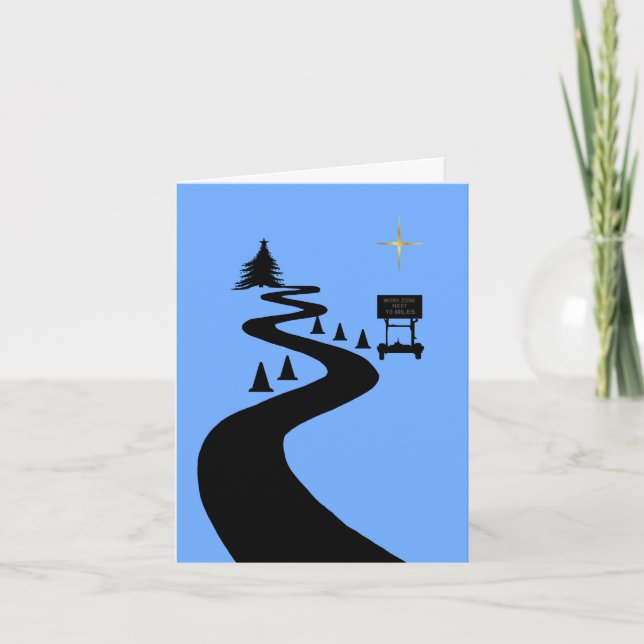 Tarjeta de Navidades de silueta de construcción de (Anverso)