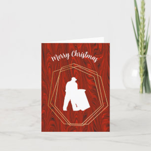 Tarjeta de Navidades de silueta de hombre de basur