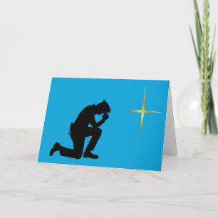 Tarjeta de Navidades de silueta de policía de rodi