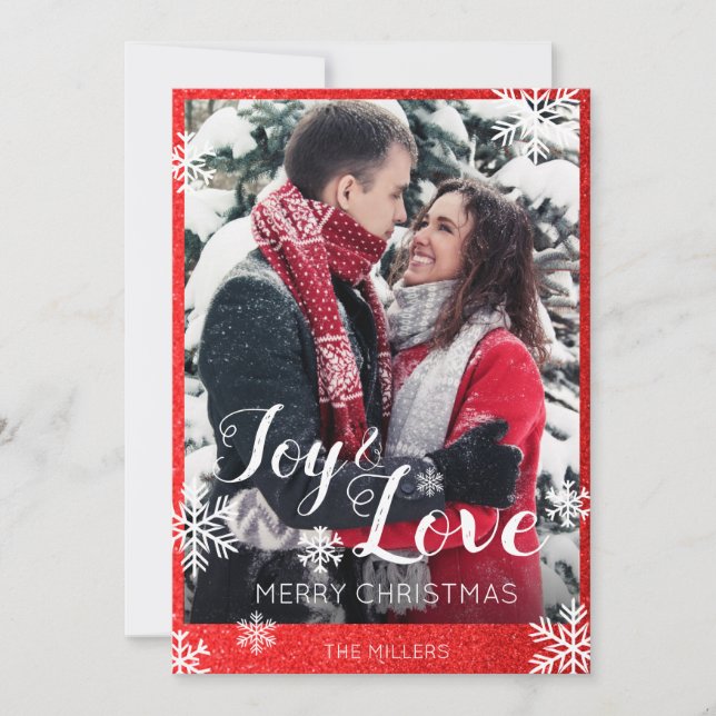 Tarjeta de Navidades de Snowflakes con Purpurina R (Anverso)