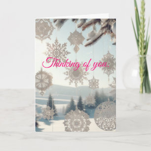 Tarjeta de Navidades de Snowflakes y Paisajes