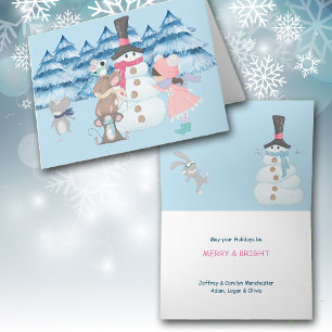 Tarjeta de Navidades de Snowman Cute