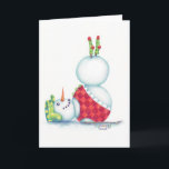 tarjeta de navidades de snowman de yoga/estilo esc<br><div class="desc">Navidades desde una perspectiva fresca. De Idyl-Wyld.</div>
