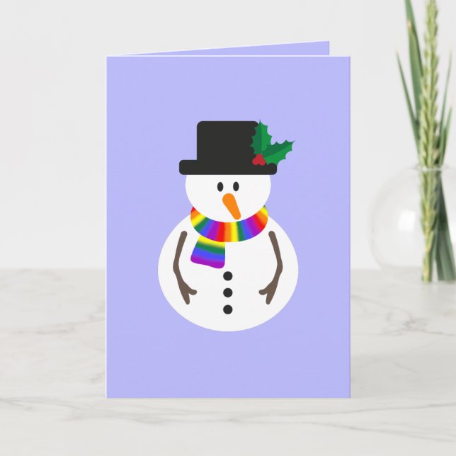 Tarjeta de Navidades de Snowman del Orgullo LGBT+ (Anverso)