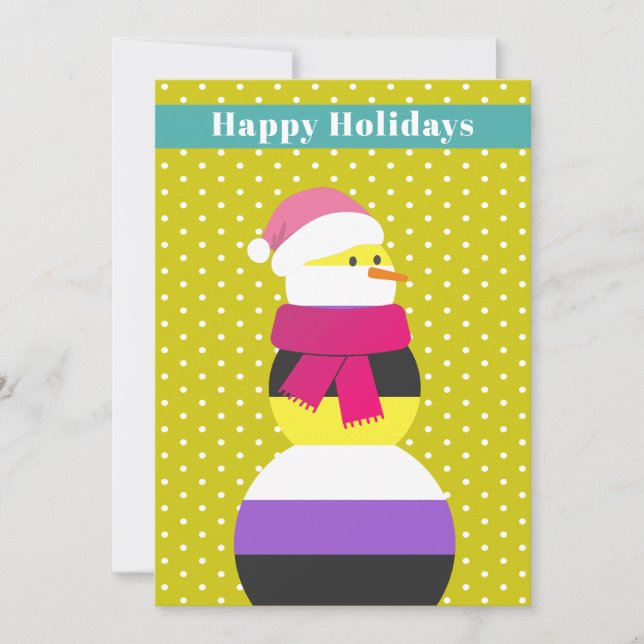 Tarjeta de navidades de snowman no binarios (Anverso)