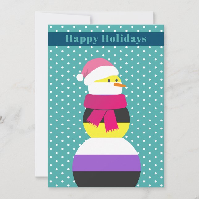 Tarjeta de navidades de snowman no binarios (Anverso)