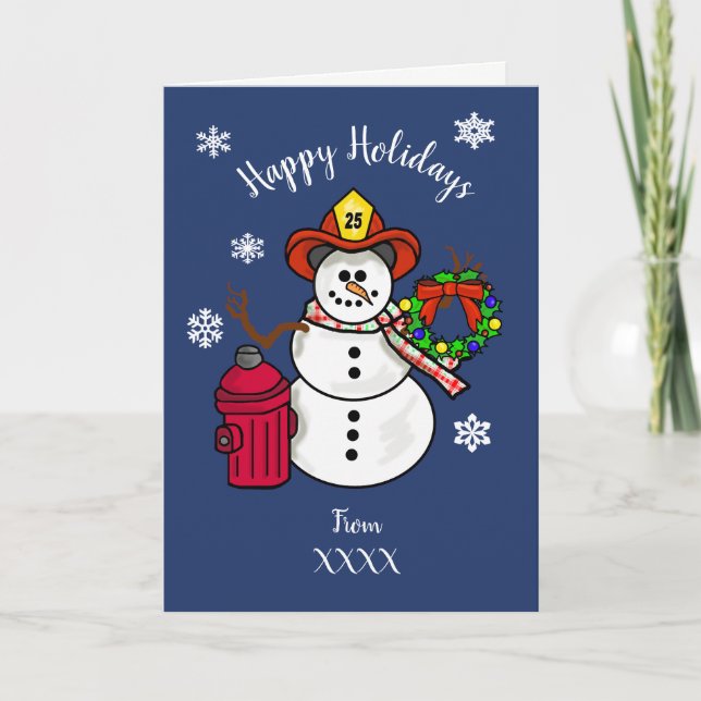 Tarjeta de Navidades de Snowman para el departamen (Anverso)