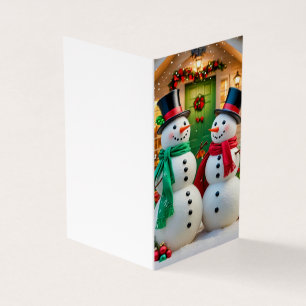 Tarjeta de Navidades de snowmen admirables