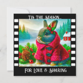 Tarjeta de Navidades de Snowy dulce Bunny