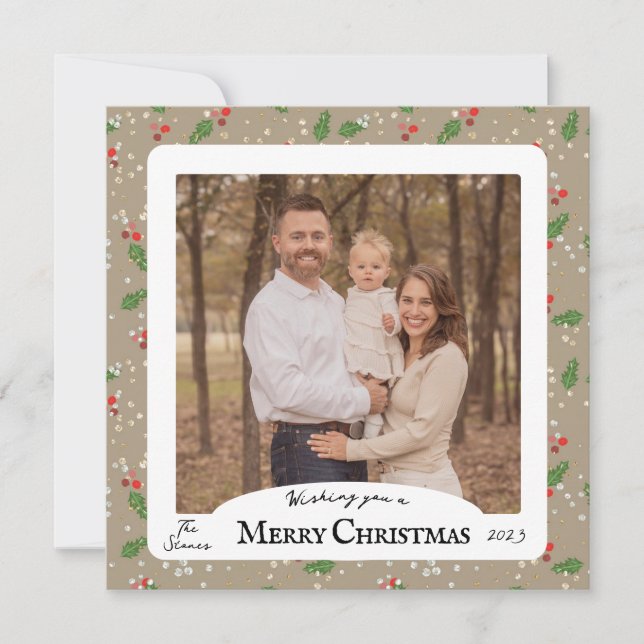 Tarjeta de Navidades de Square Holly (Anverso)