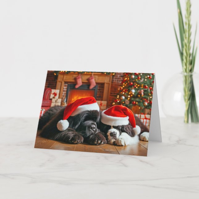 Tarjeta de Navidades de sueño de perros de Terrano (Anverso)
