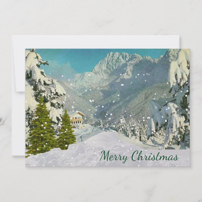 Tarjeta de Navidades de Suiza Vintage (Anverso)