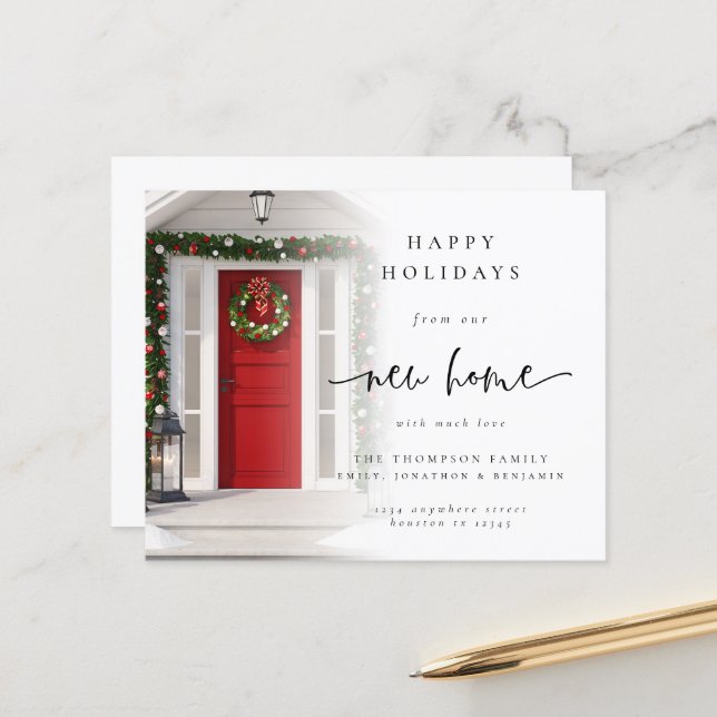 Tarjeta de Navidades de superposición de fotografí (Anverso/Reverso In Situ)