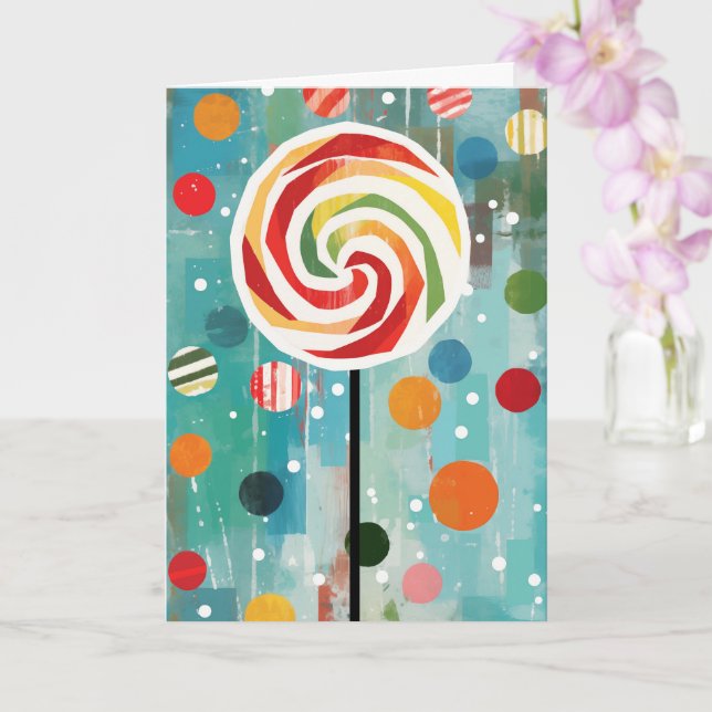 Tarjeta de Navidades de Swirl Lollipop (Orquídea)