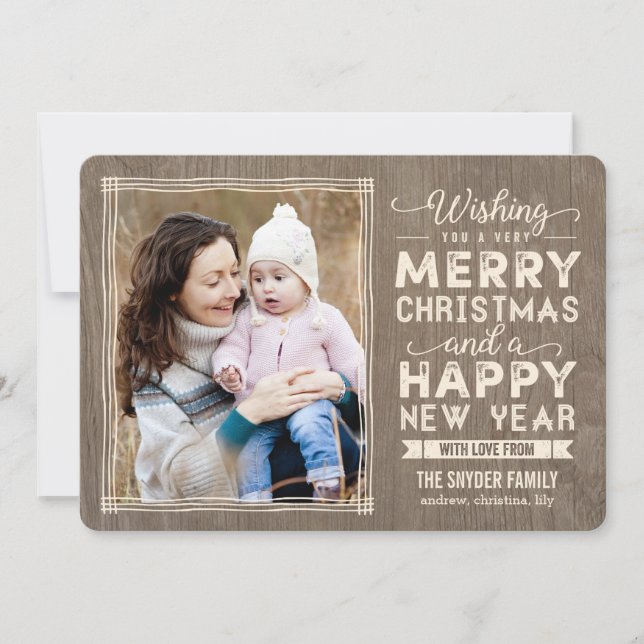 Tarjeta de Navidades de tarjetas de fotos navideña (Anverso)