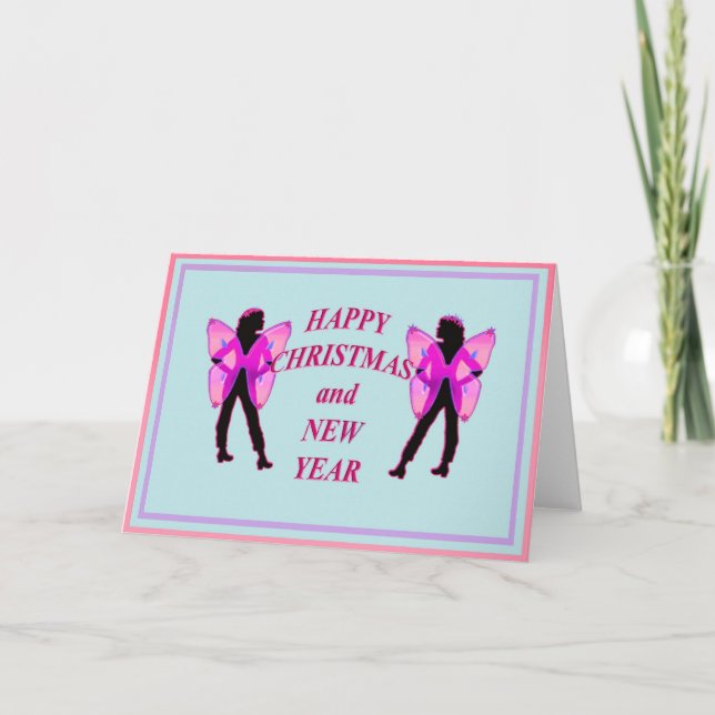 Tarjeta de Navidades de Teen Fairy Silloutte (Anverso)