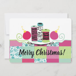 Tarjeta de Navidades de tejido de hilo de aguja de