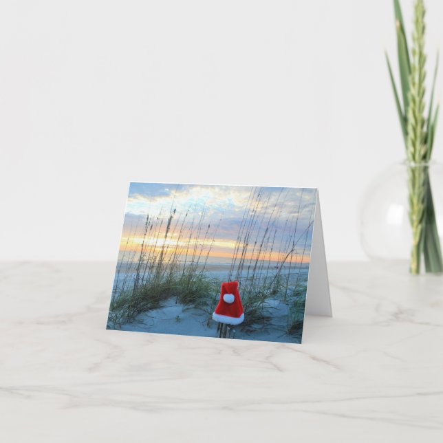 Tarjeta de Navidades de temas de playa (Anverso)