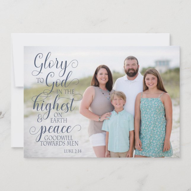 Tarjeta de Navidades de texto cristianos (Anverso)